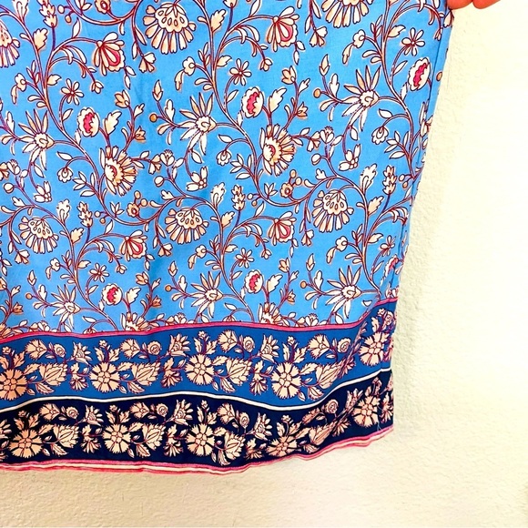 Lucky Brand Boho Floral V-Neck Gather Waist Maxi Dress Size 1X - Picture 5 of 7